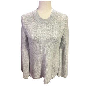 Madewell Sweater Womens XS Chunky Knit Merino Wool Blend Bell Sleeve Gray